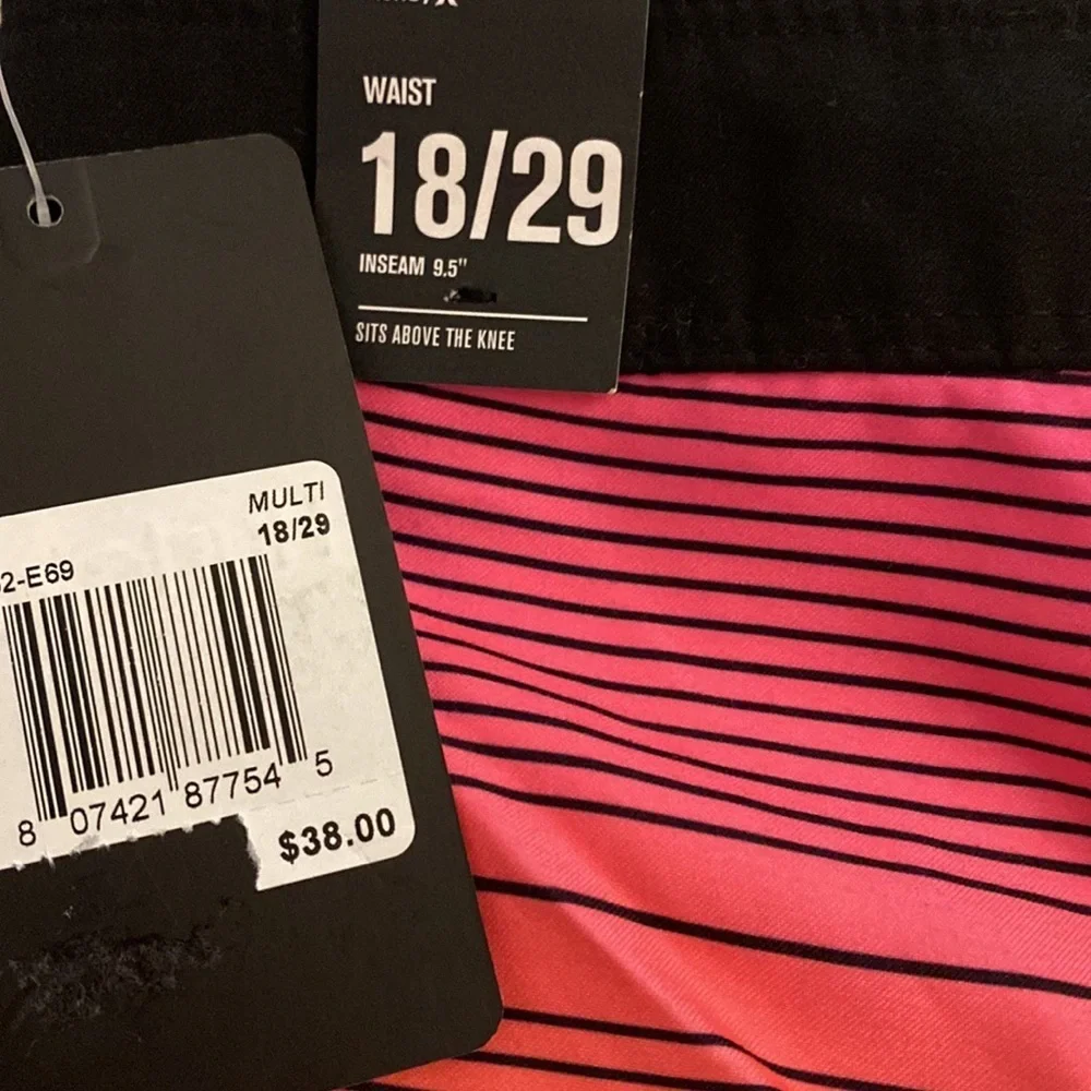 Hurley Board Shorts Shoreline Quick-Drying Back Pocket Multicolor Kids 18/29 NWT